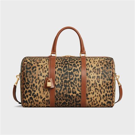 celine leopard|Medium Travel Bag in Celine canvas with leopard print.